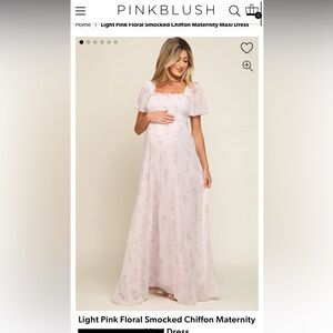 Pink Blush Maternity Light Pink Floral Smocked Dress